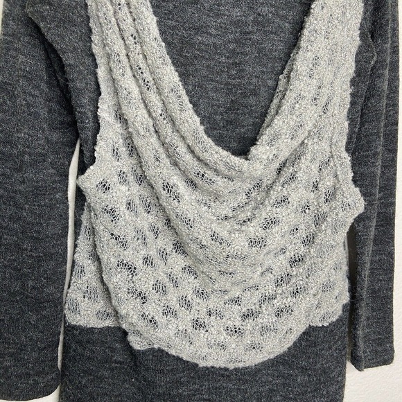 Altar'd State Cowl Neck Charcoal Sweater Tunic Sz M - Picture 3 of 9